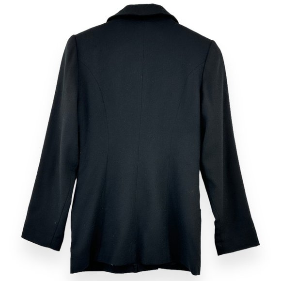 Vintage Wool Made in USA Montefiore Gold Button Black 100% Wool Blazer Jacket - Picture 2 of 7